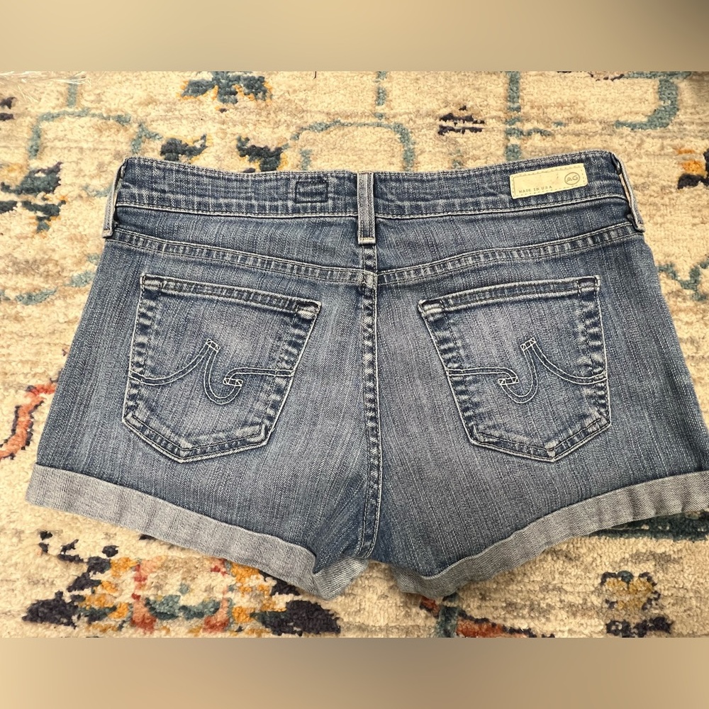 AG Adriano Goldschmied Light Blue Denim Cuffed Jean Shorts - Picture 3 of 3
